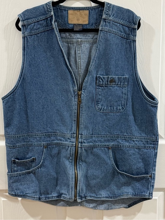 BCZS Other - Vintage  Denim Utility Vest Full Zip Blue Jean Workwear Mens size L